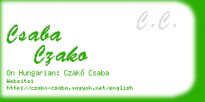 csaba czako business card